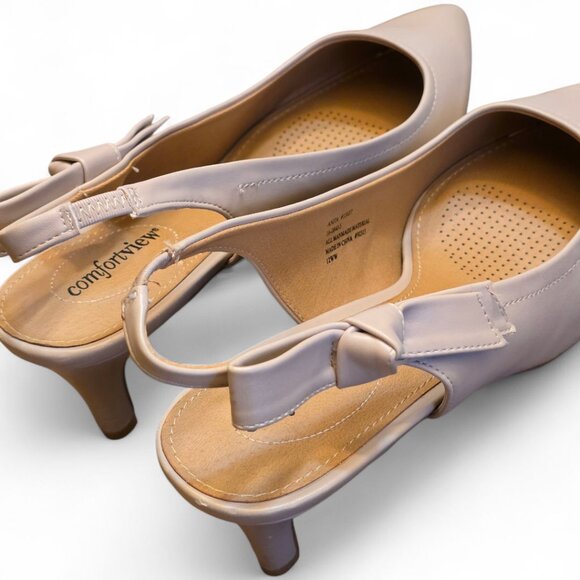 NWOT  -  COMFORTVIEW Beige/Cream Slingback Pumps sz 12  -  NWOT - Picture 7 of 10